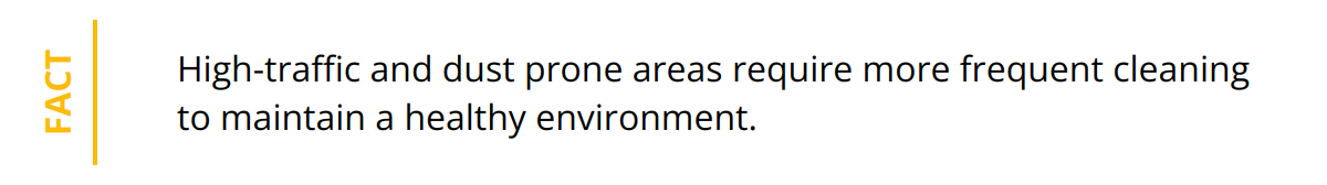 Fact - High-traffic and dust prone areas require more frequent cleaning to maintain a healthy environment.