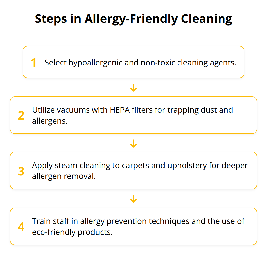 Flow Chart - Steps in Allergy-Friendly Cleaning