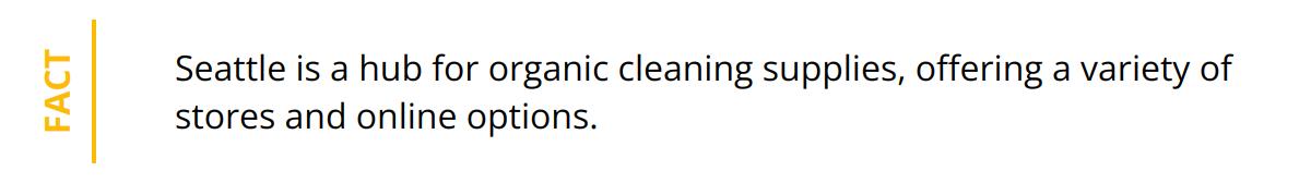 Fact - Seattle is a hub for organic cleaning supplies, offering a variety of stores and online options.