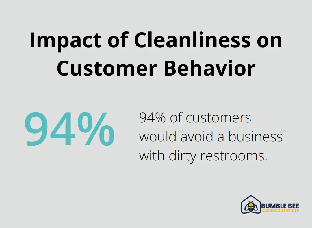 Pie chart showing 94% of customers would avoid a business with dirty restrooms - Janitorial management