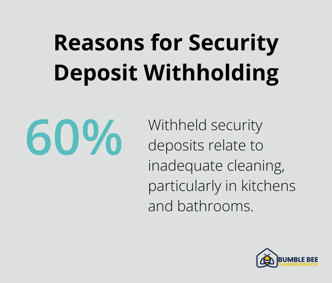 Chart showing 60% of withheld security deposits relate to inadequate cleaning