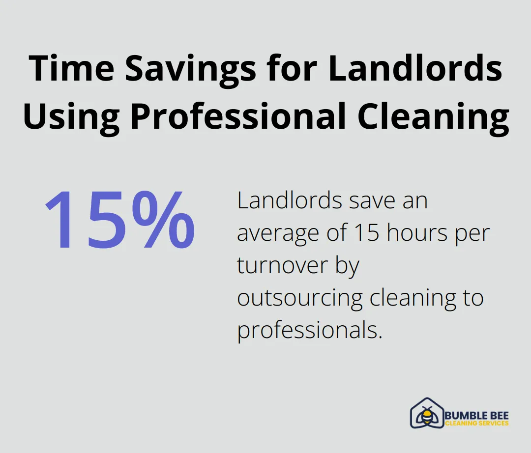A percentage chart showing that landlords save 15 hours per turnover by outsourcing cleaning, according to a Zillow survey.