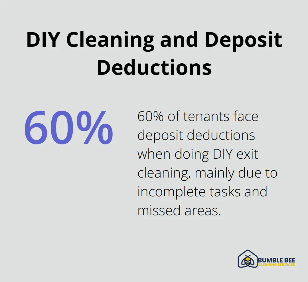 Percentage chart illustrating that 60% of tenants face deposit deductions due to DIY cleaning - Exit cleaning