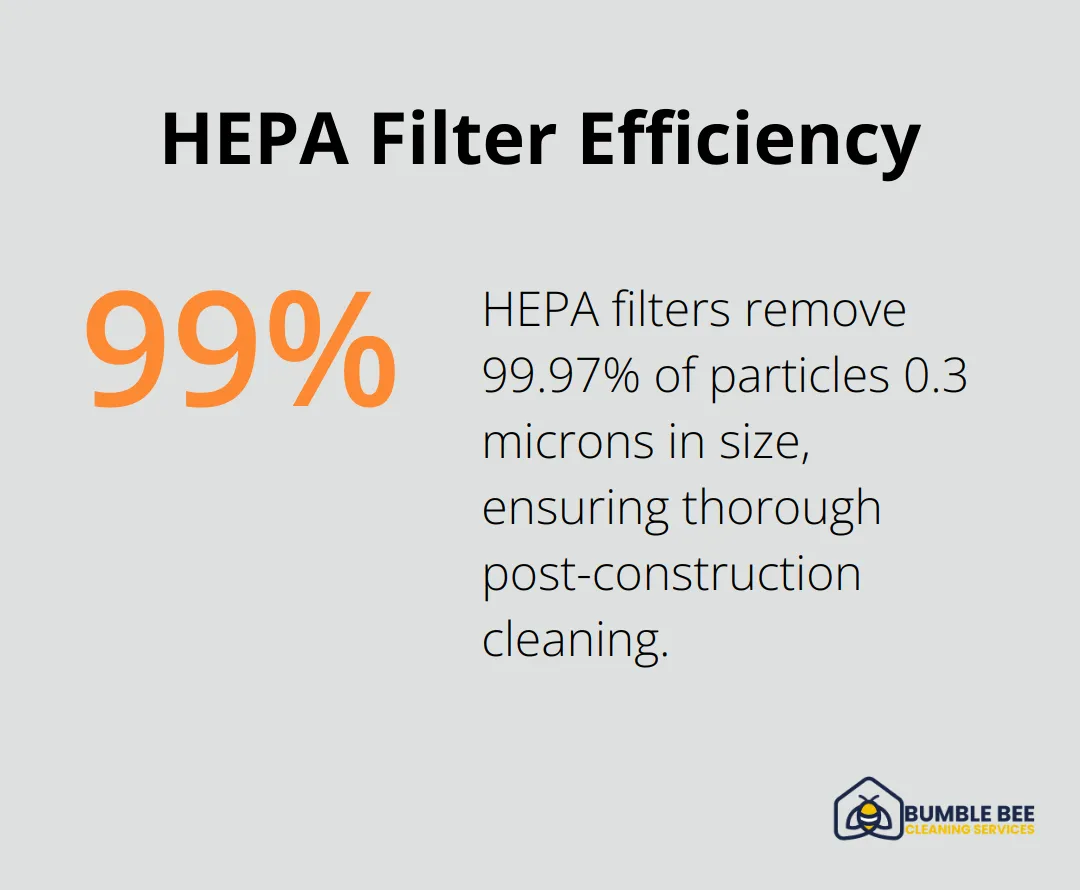 Percentage chart showing HEPA filters remove 99.97% of particles 0.3 microns in size
