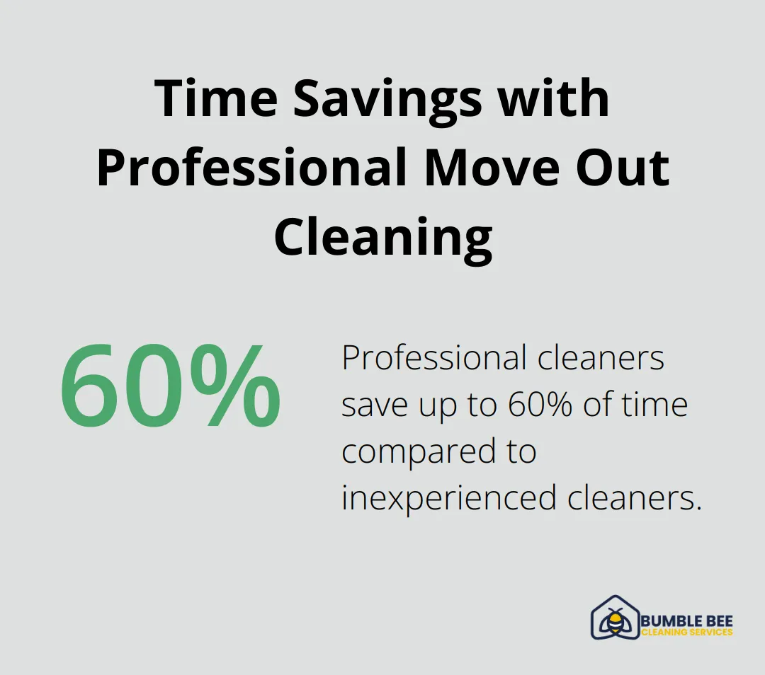 Chart showing 60% time savings when using professional move out cleaning services compared to DIY cleaning - Security deposit