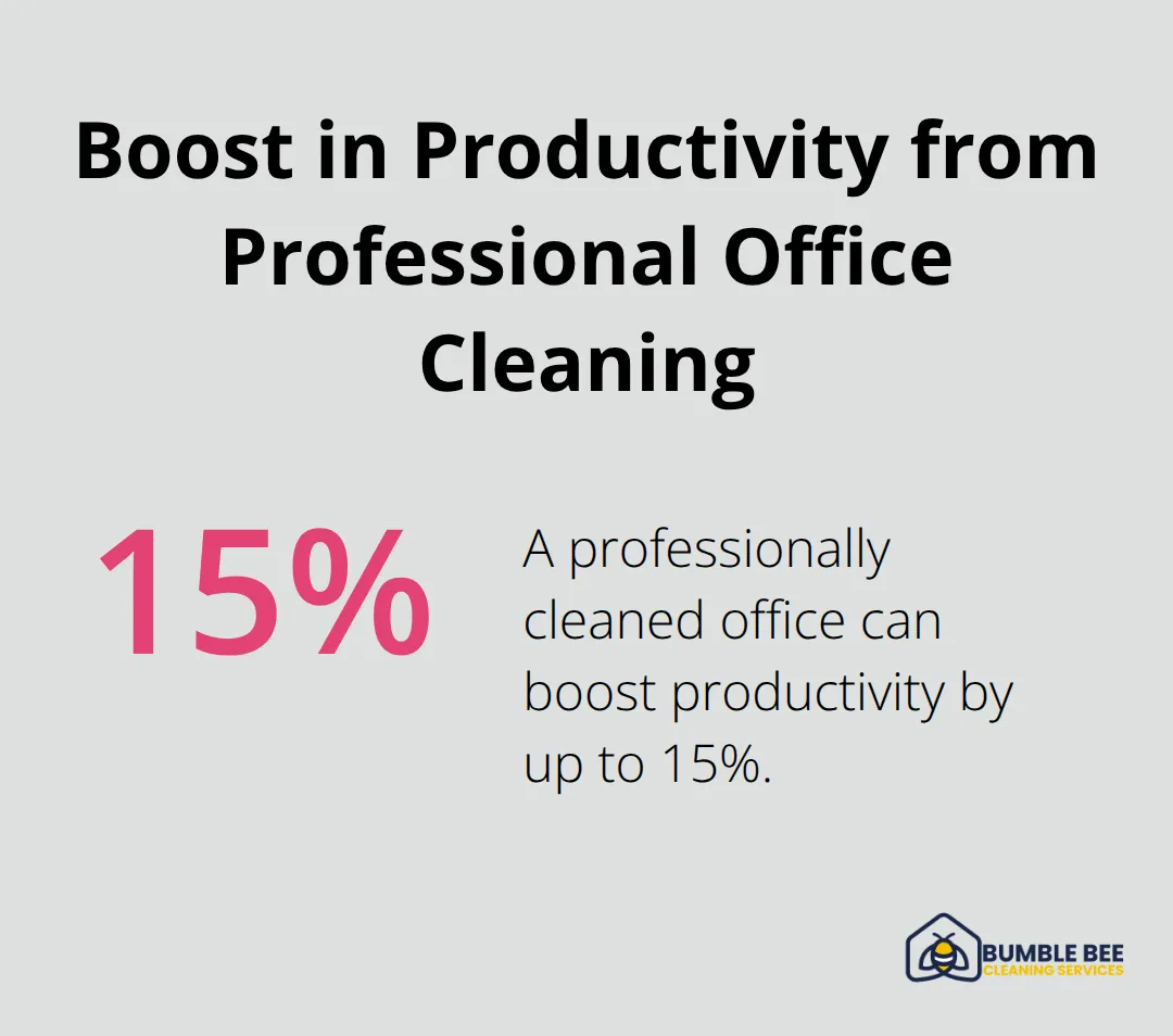 Chart showing a 15% increase in productivity due to professional office cleaning - Scheduled maintenance