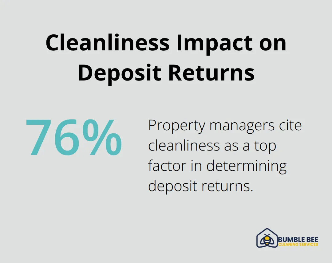Infographic showing that 76% of property managers cite cleanliness as a top factor in determining deposit returns - Pet-friendly moveout