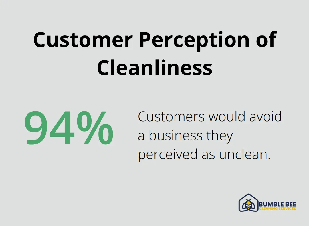 Chart showing 94% of customers would avoid a business perceived as unclean - Regular upkeep
