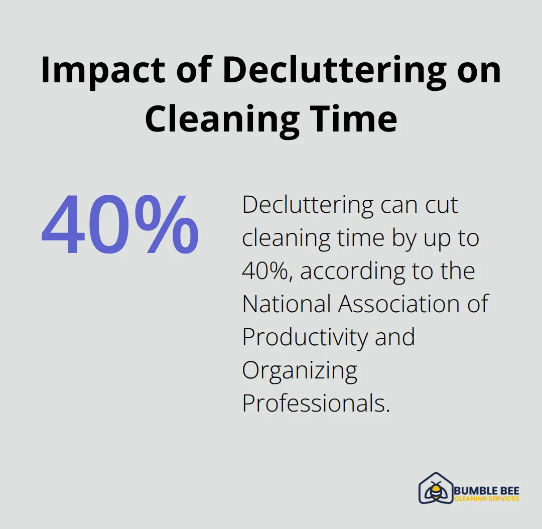 Chart showing that decluttering can reduce cleaning time by up to 40%