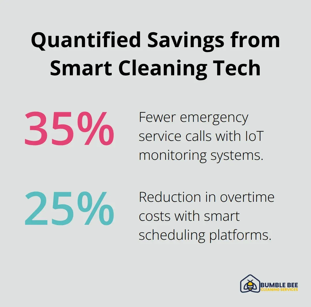 Percentage reductions in emergency service calls and overtime from smart cleaning systems - Janitorial technology