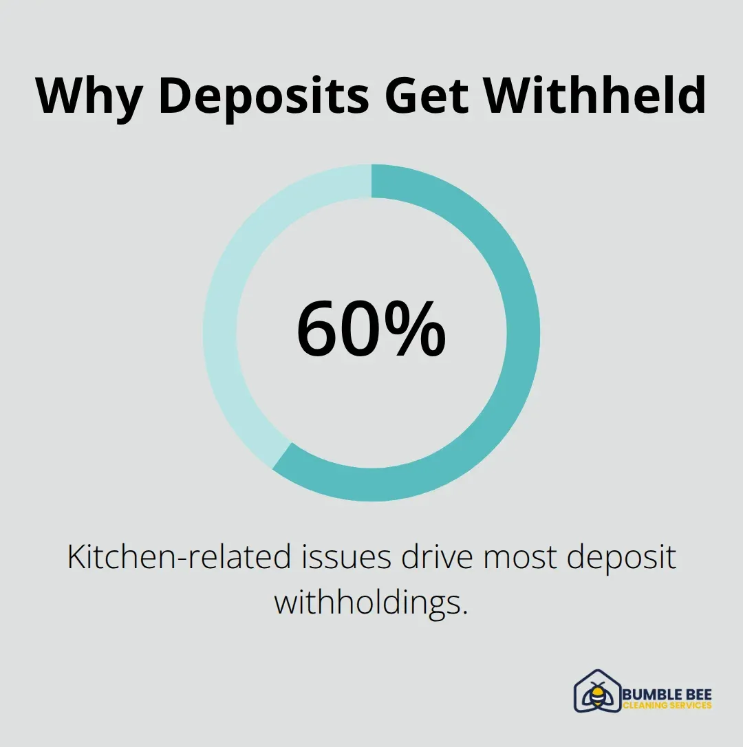 Percentage chart highlighting the top reason landlords withhold security deposits. - Move-out preparation