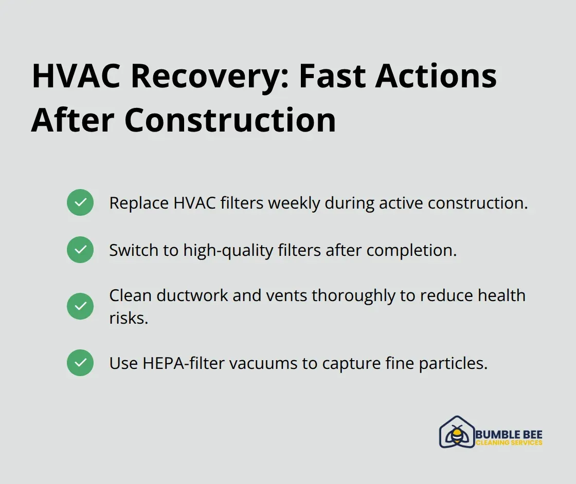 Checklist of immediate HVAC recovery actions after a remodel for Seattle homes - Renovation aftermath