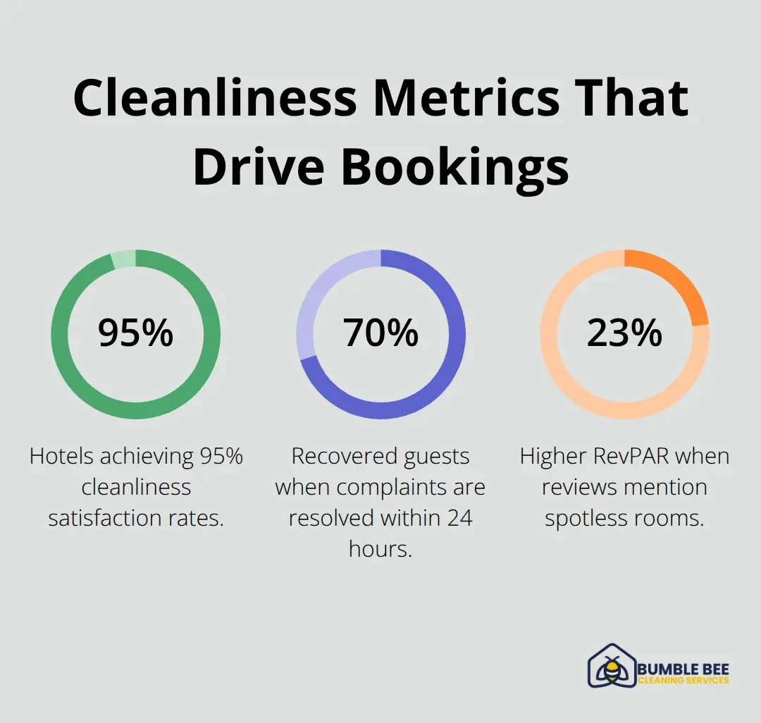Percentages showing how cleanliness affects guest behavior and revenue