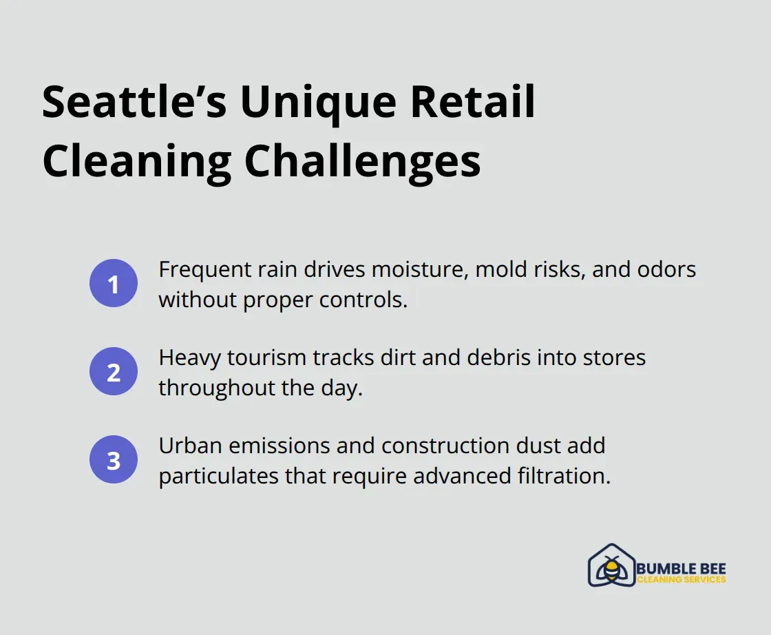 Compact list of Seattle-specific cleaning challenges for retailers. - Retail cleaning