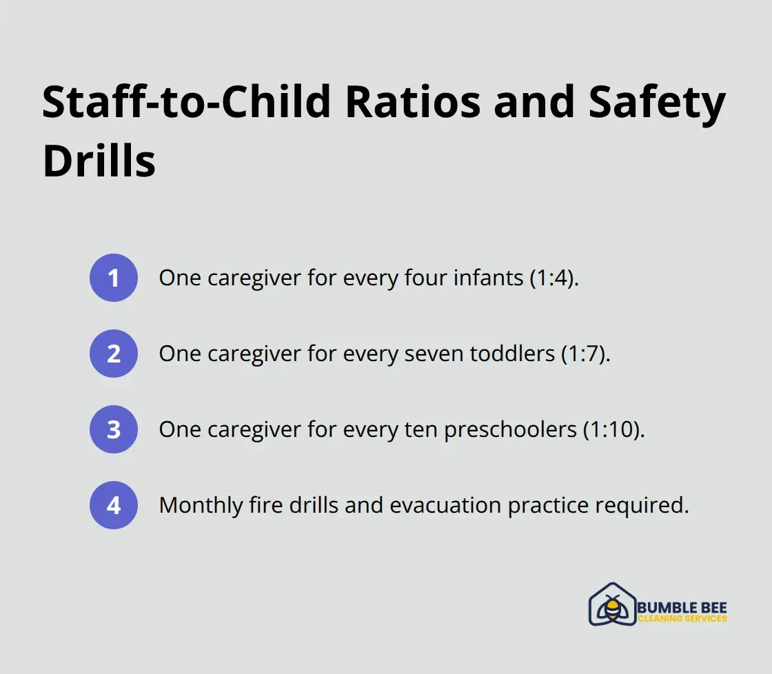 Key staffing ratios and required drills in Seattle daycares