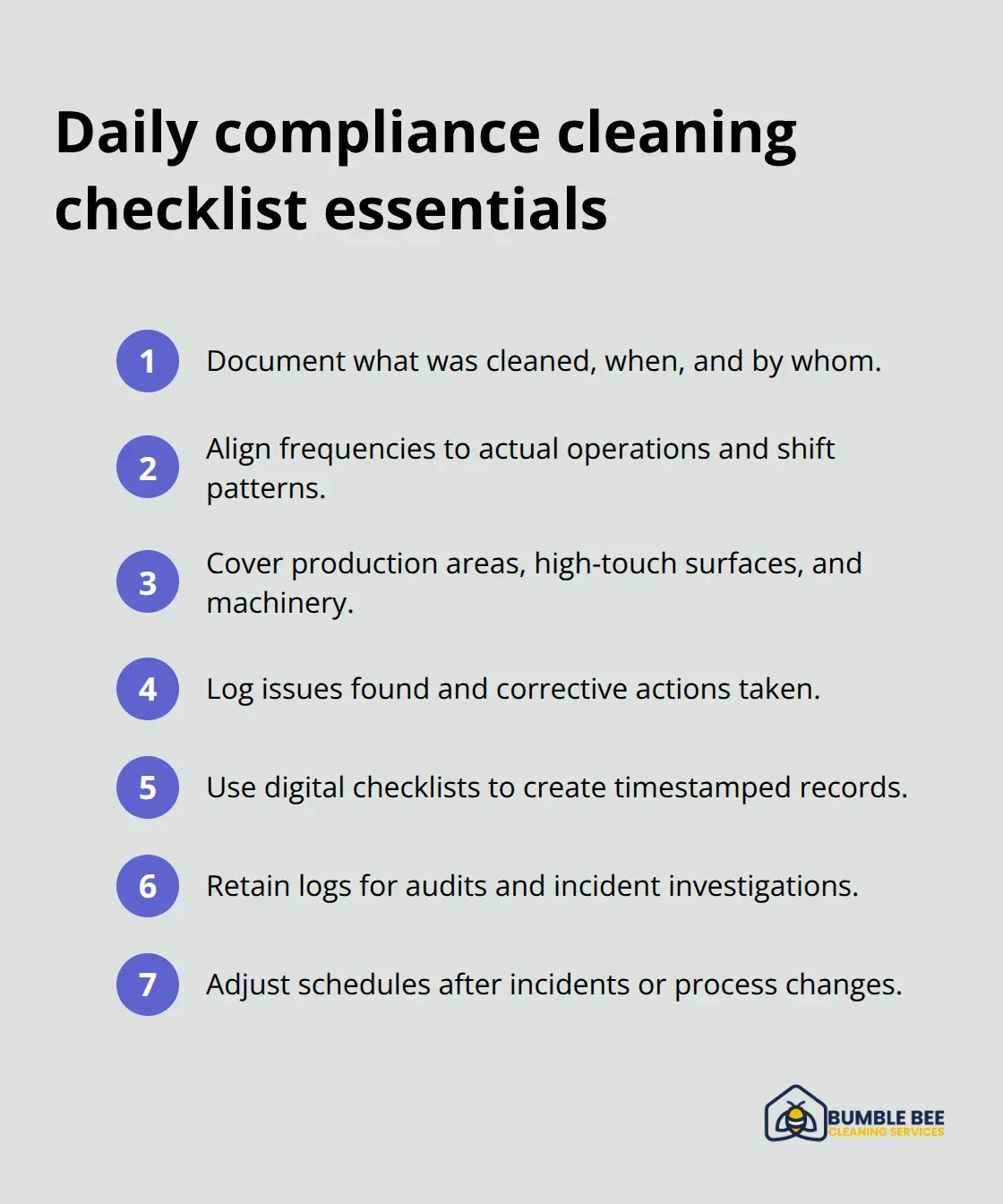 Seven essential steps to build compliance into daily cleaning - Factory cleaning