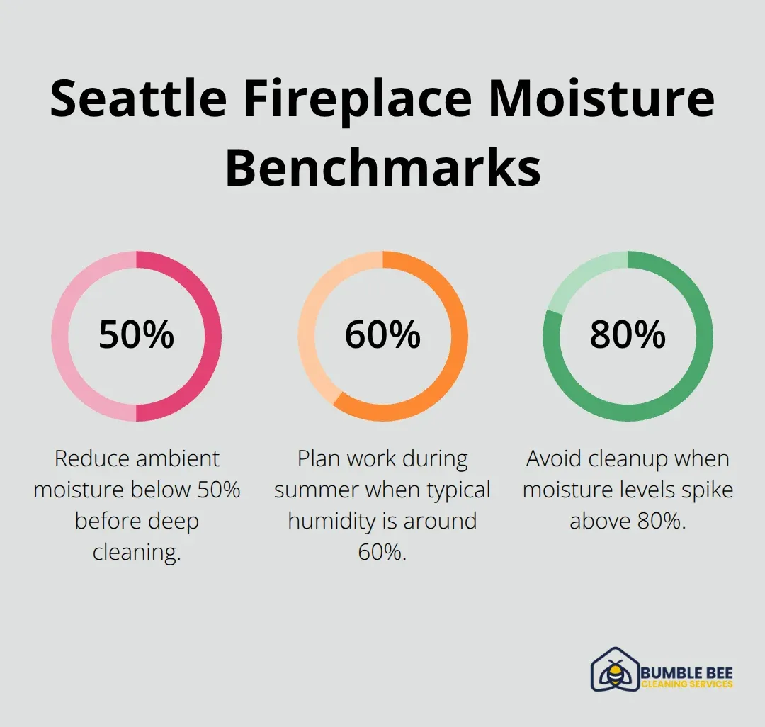 Key humidity and moisture targets for safe fireplace cleanup in Seattle