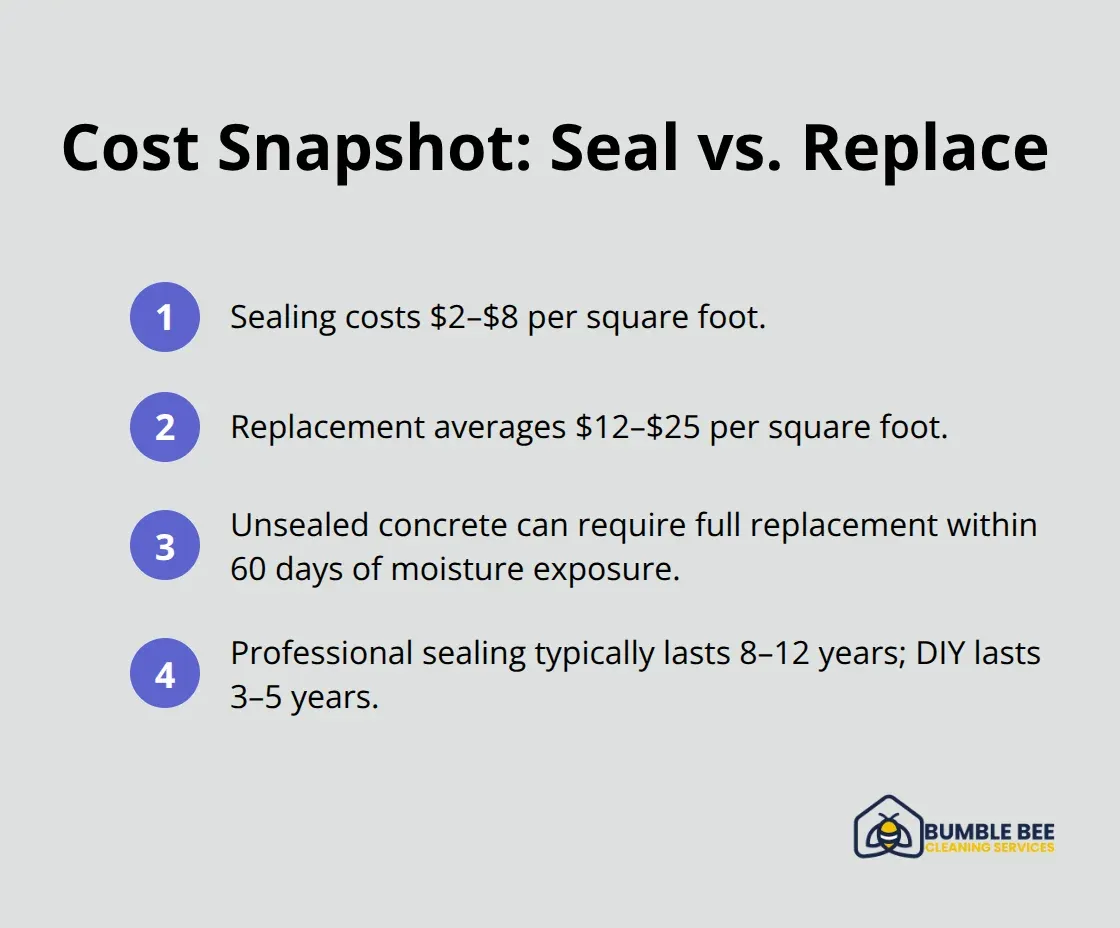 Compact list comparing sealing and replacement costs and timelines for Seattle floors - Floor sealing