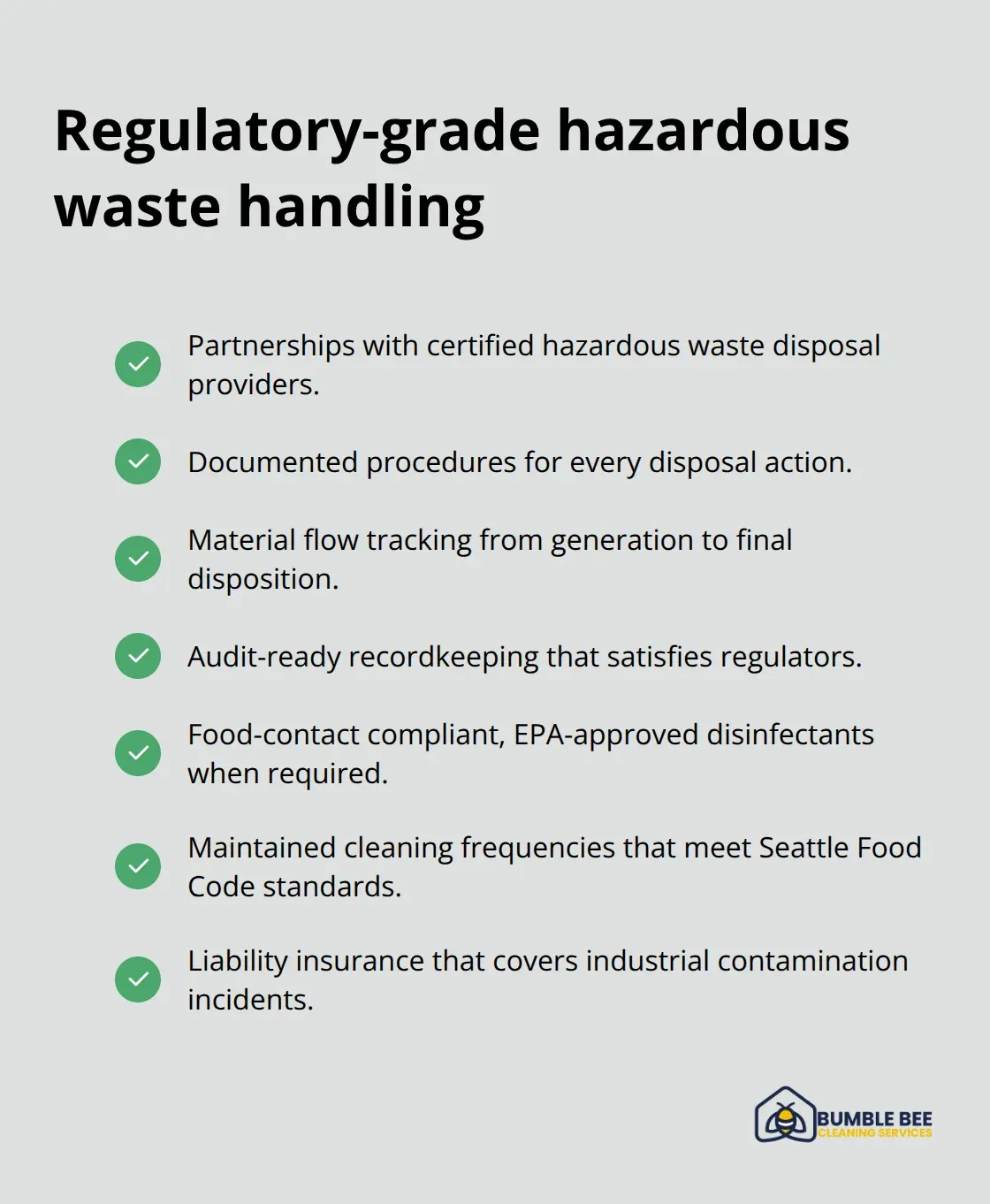 Checklist of specialized waste handling and compliance practices for manufacturers - Manufacturing cleanup