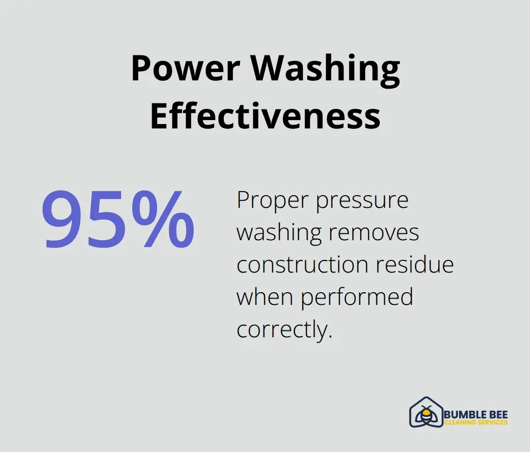 Percentage of construction residue removed by proper pressure washing - Patio restoration