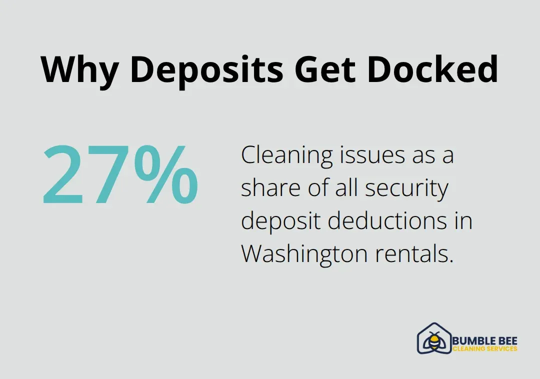 Share of security deposit deductions caused by cleaning issues