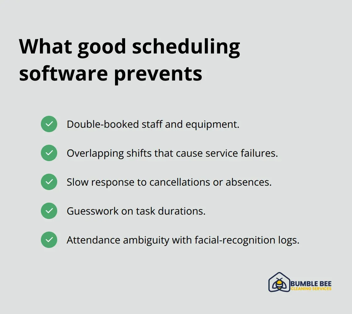 Checklisted benefits of scheduling software in janitorial operations