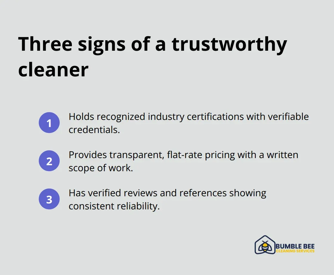 Quick checklist of core trust markers for a reliable Seattle cleaning company - Trusted cleaning company Seattle