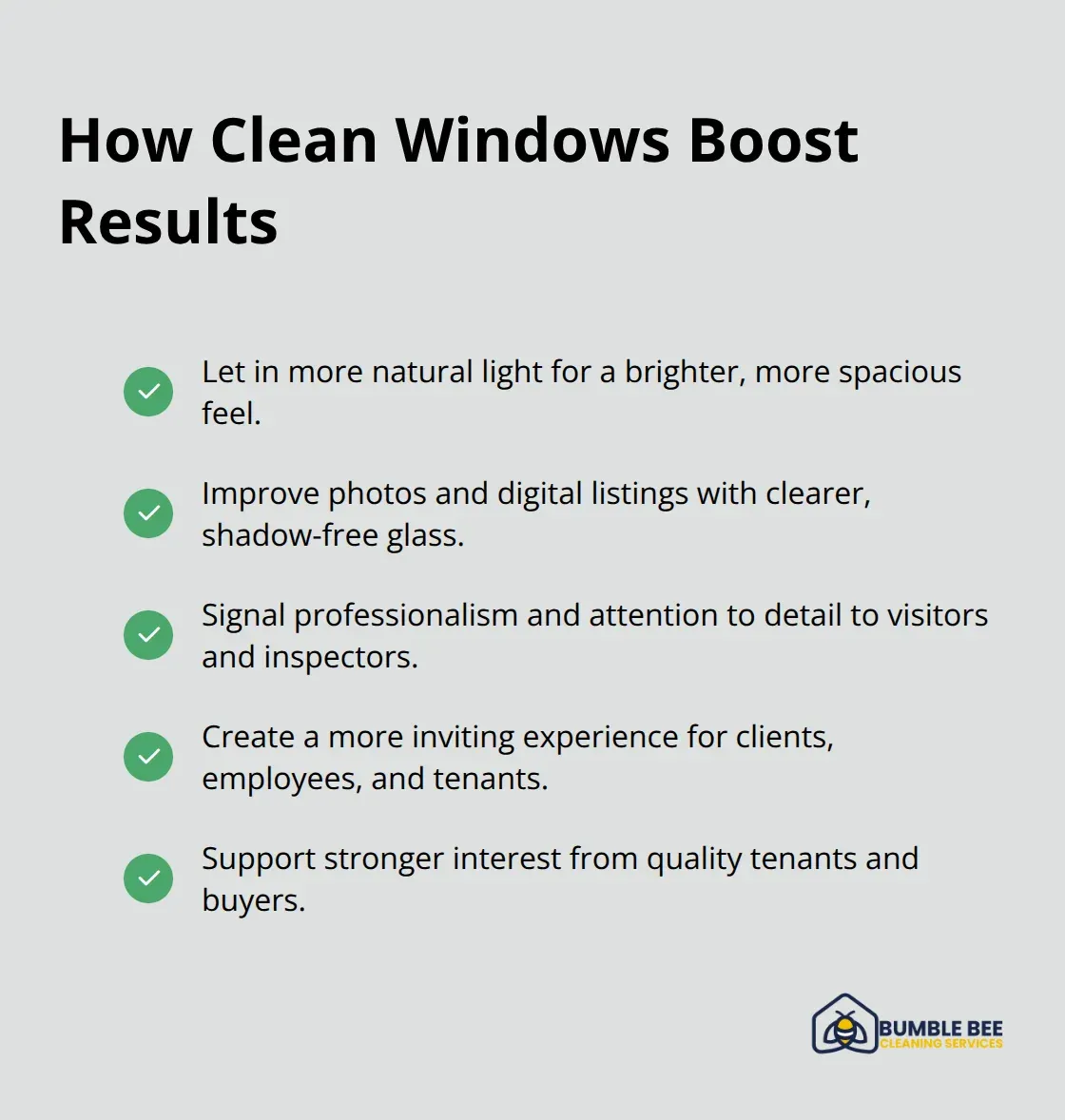 Benefits of clean windows for perception, photos, and tenant interest - Window maintenance