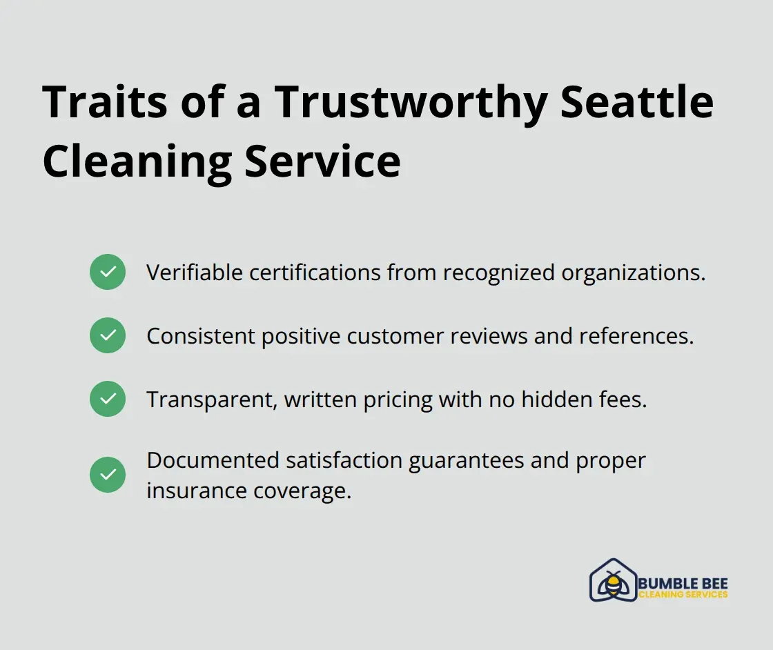 Checklist of core traits that make a Seattle cleaning service trustworthy - Local cleaning service Seattle