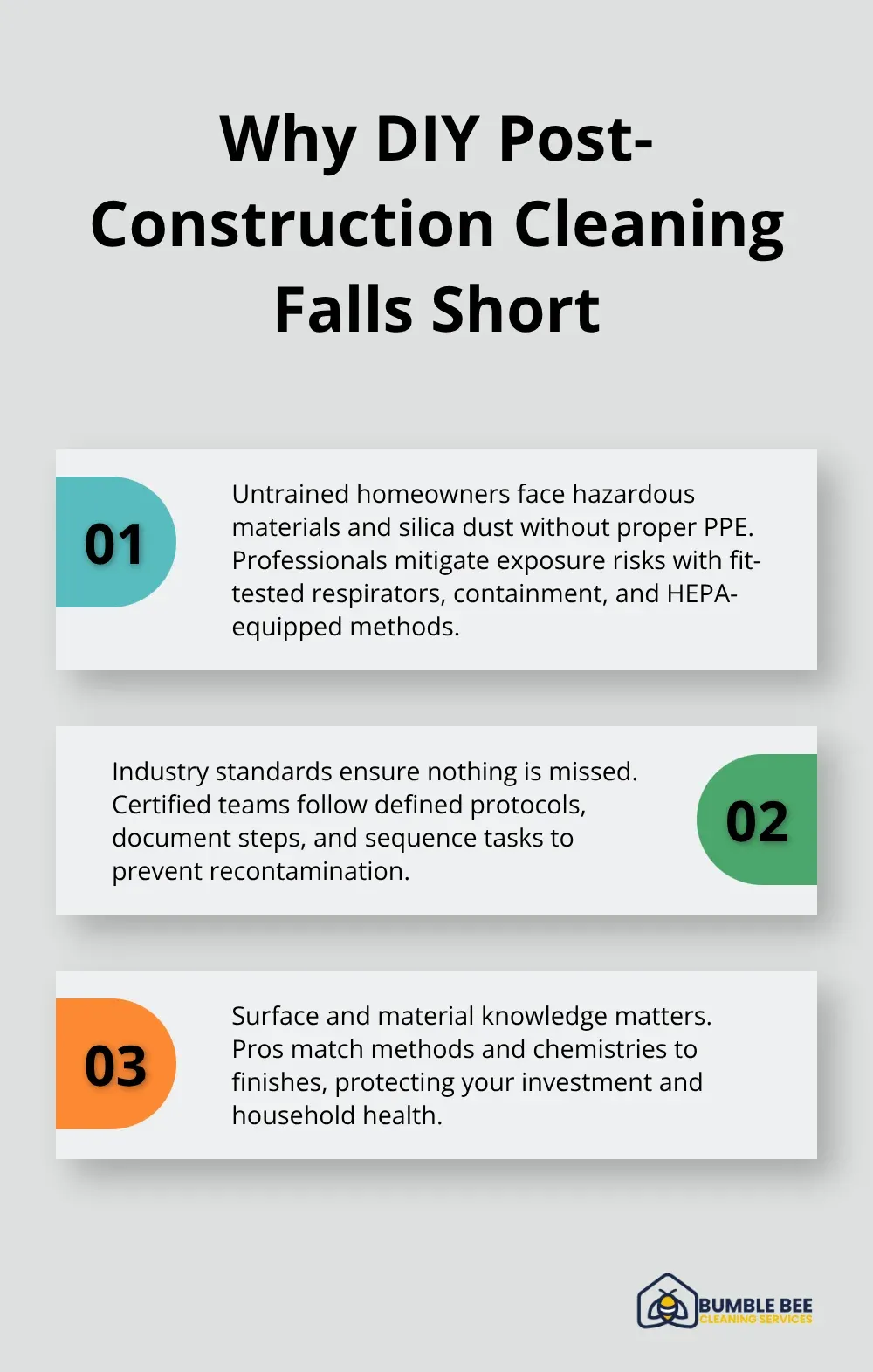 Three key reasons DIY post-construction cleaning fails compared to professional services. - Seattle post-construction cleaning