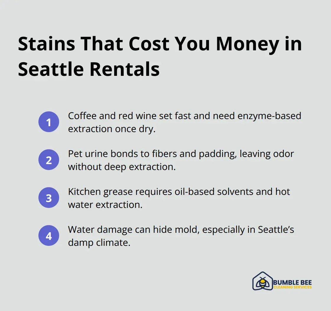 Common stain types that lead to security deposit deductions in Seattle rentals - Stain extraction