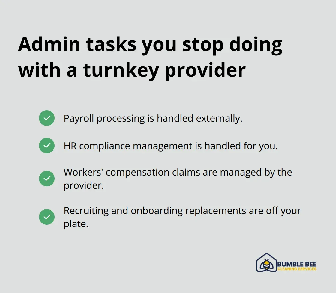 Checklist of administrative overhead eliminated by outsourcing - Turnkey solutions