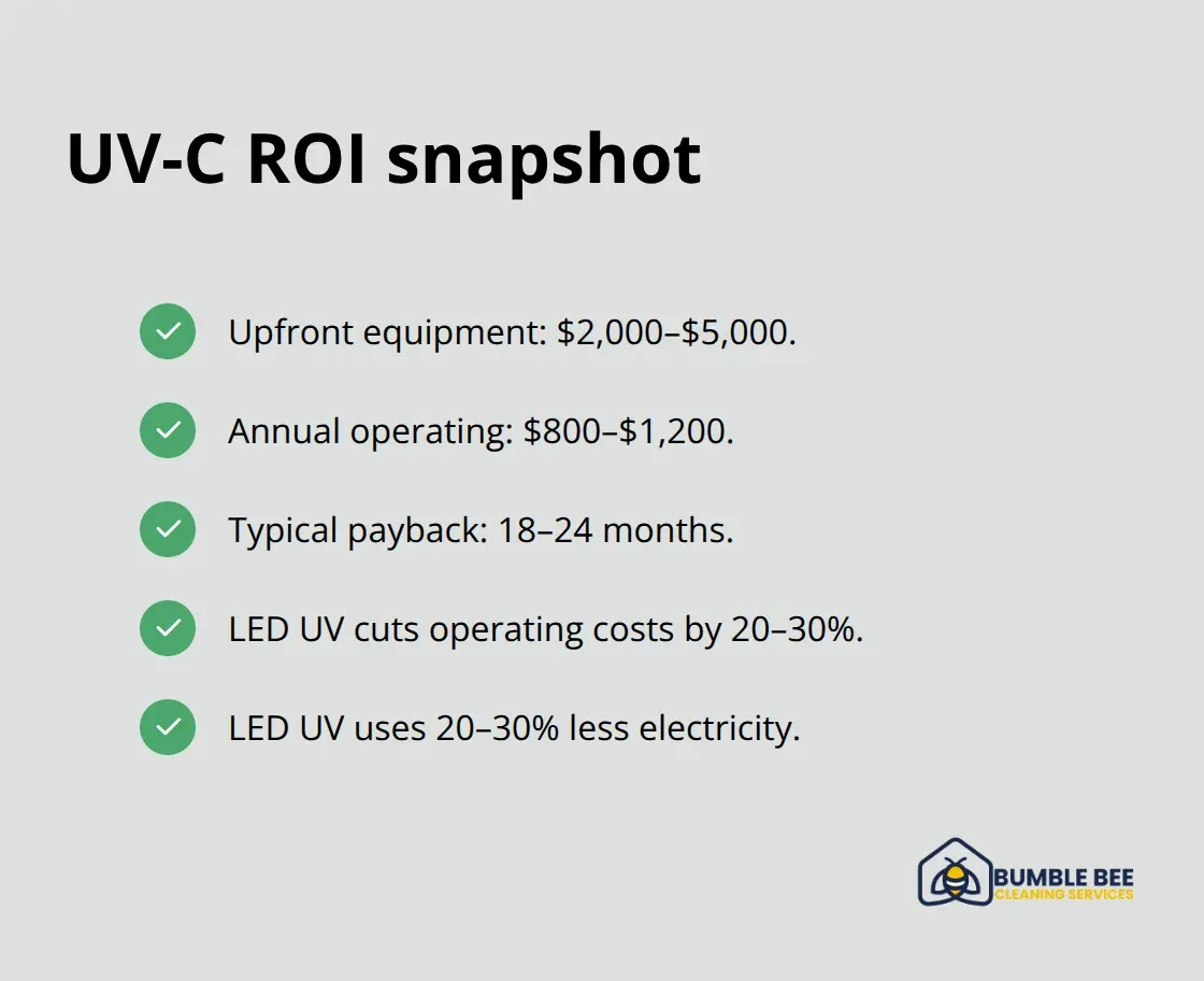 Key financial metrics for implementing UV sanitizing in offices