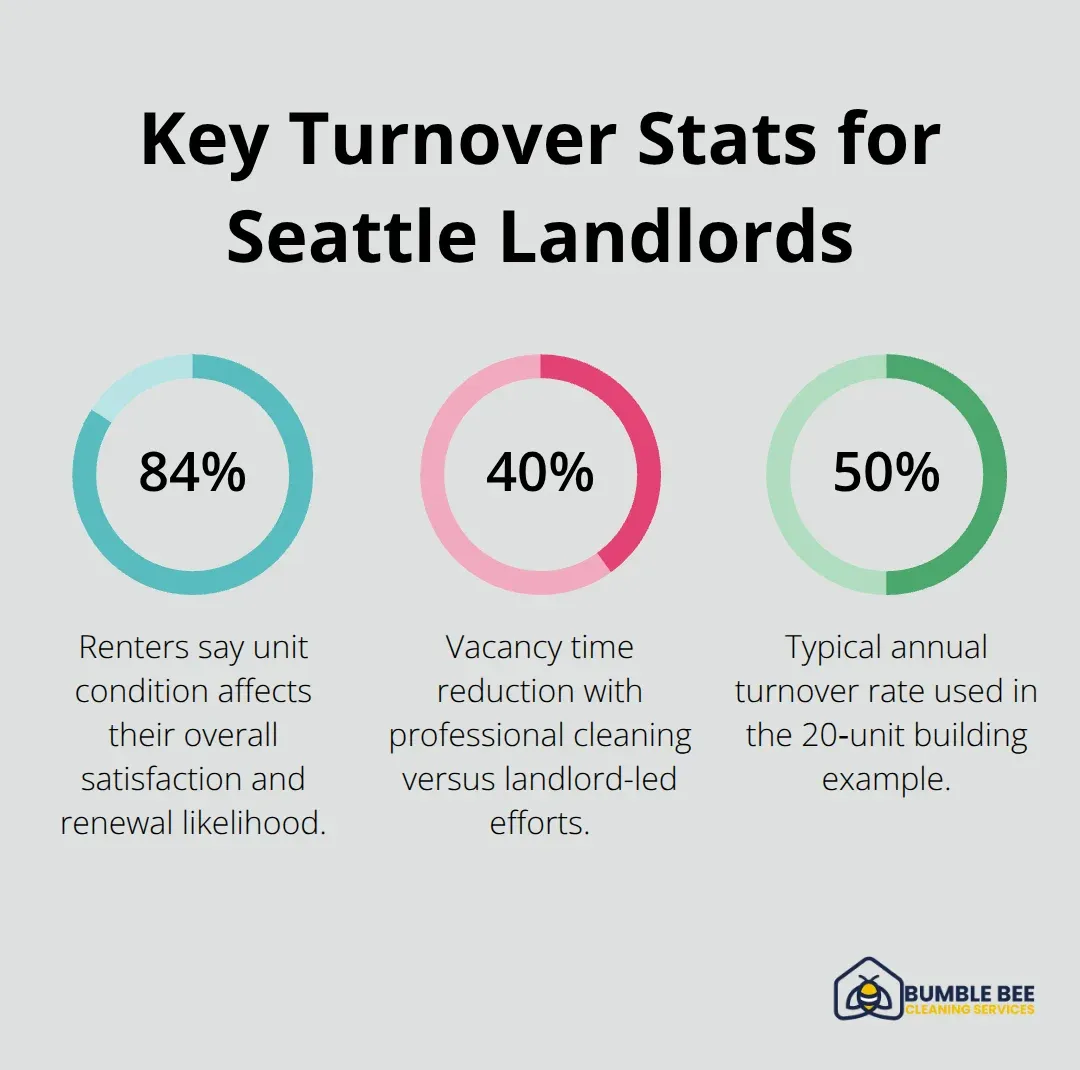Percentage chart highlighting renter preferences and vacancy-time savings from professional turnover cleaning.