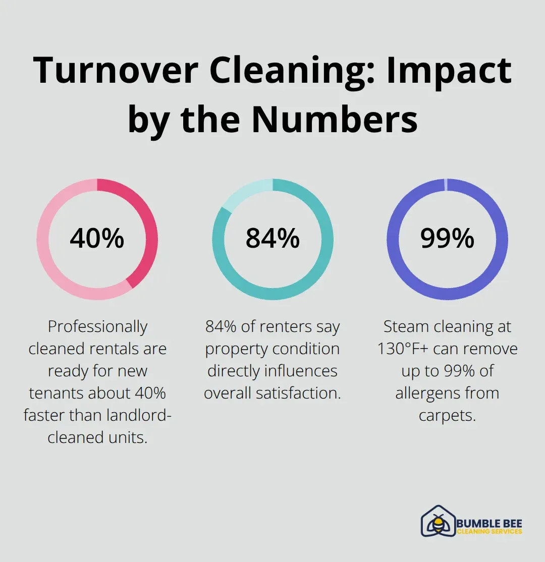 Three key percentages on professional turnover cleaning performance and outcomes. - Rental turnover cleaning Seattle