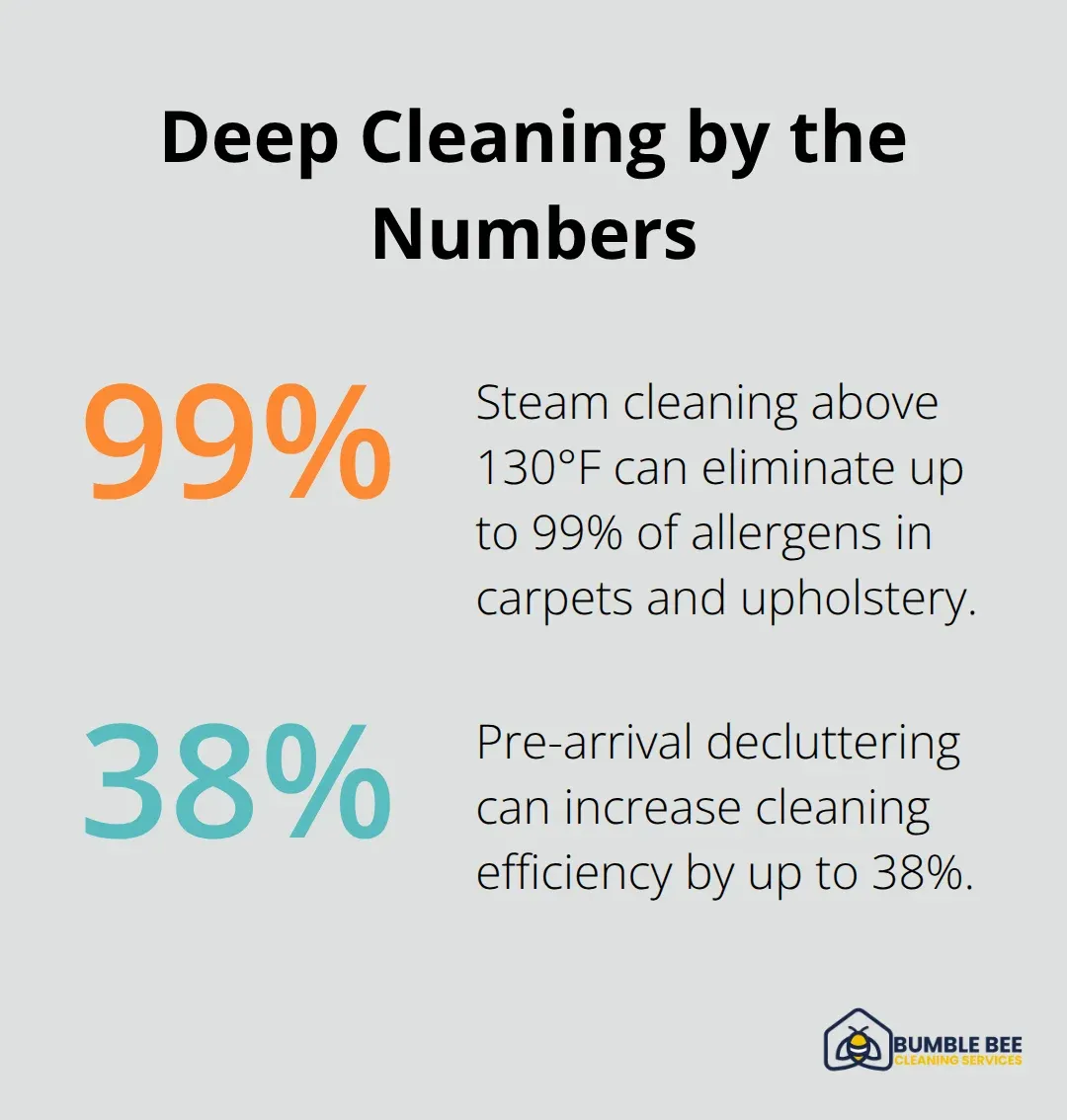 Key percentages for allergen removal and efficiency gains from professional deep cleaning. - Seattle deep cleaning services