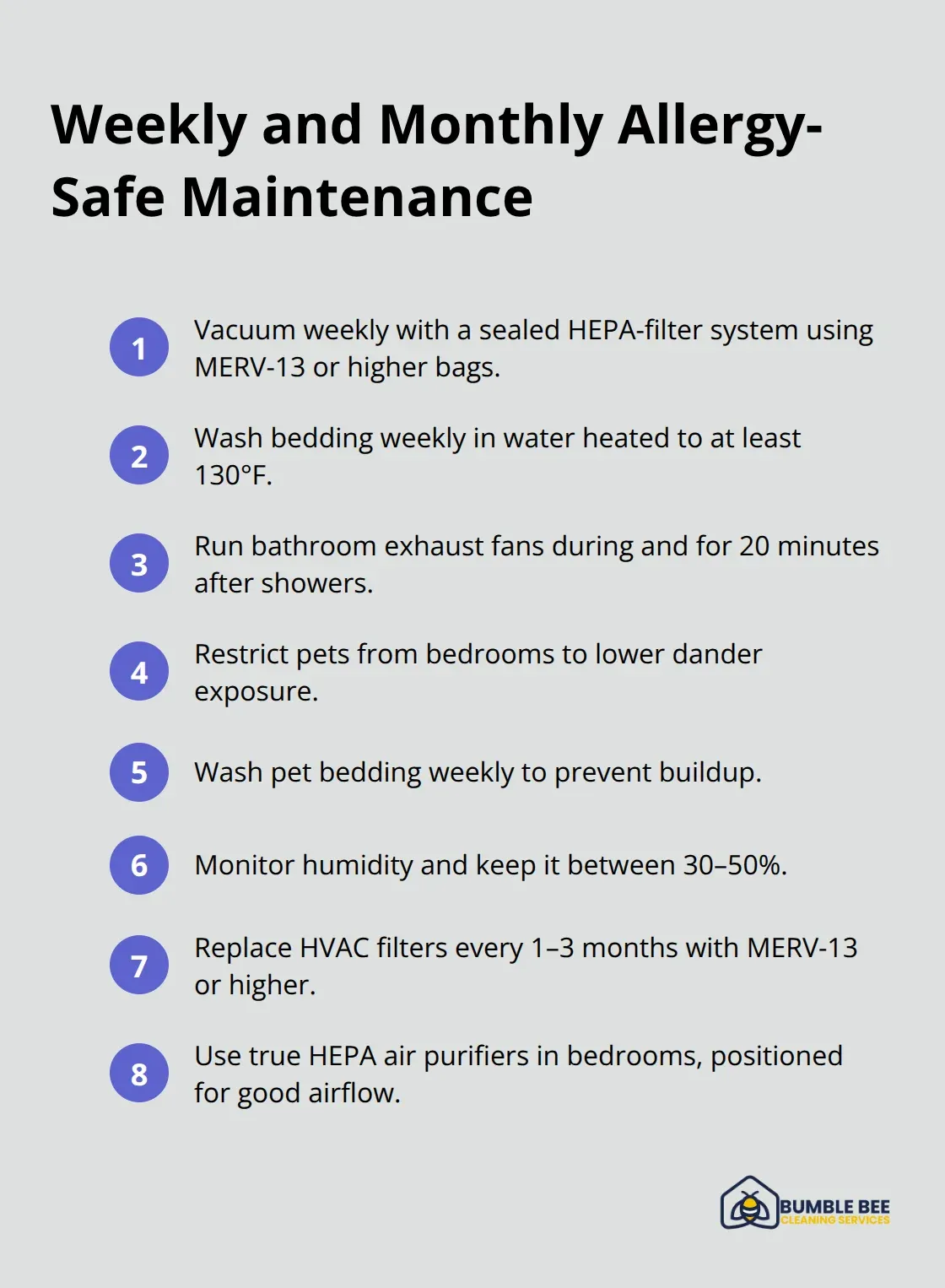 Compact checklist of recurring tasks to keep Seattle homes allergy-friendly after deep cleaning - Dust allergens