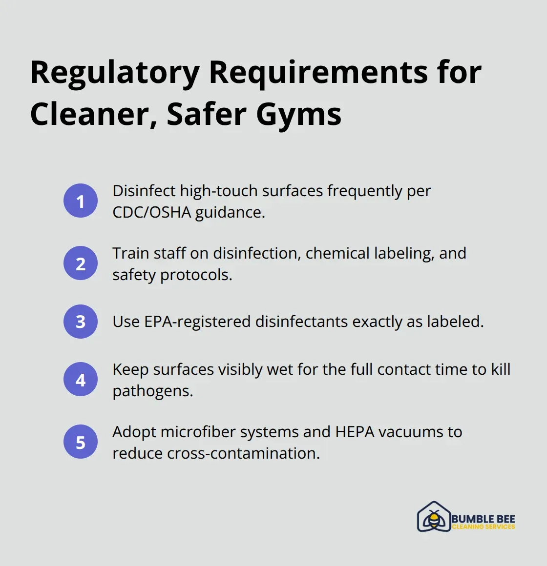 Key CDC/OSHA cleaning standards and effective tools for U.S. fitness facilities. - Gym cleaning Seattle
