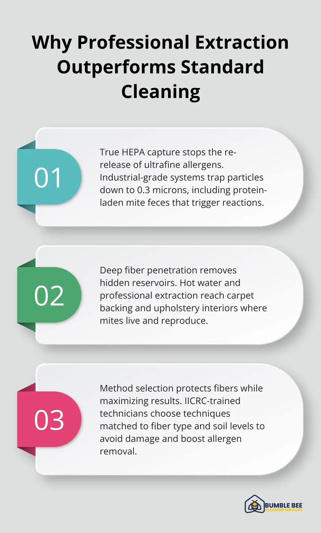 Three reasons professional deep cleaning removes dust mite allergens more effectively than regular vacuuming - Allergen control