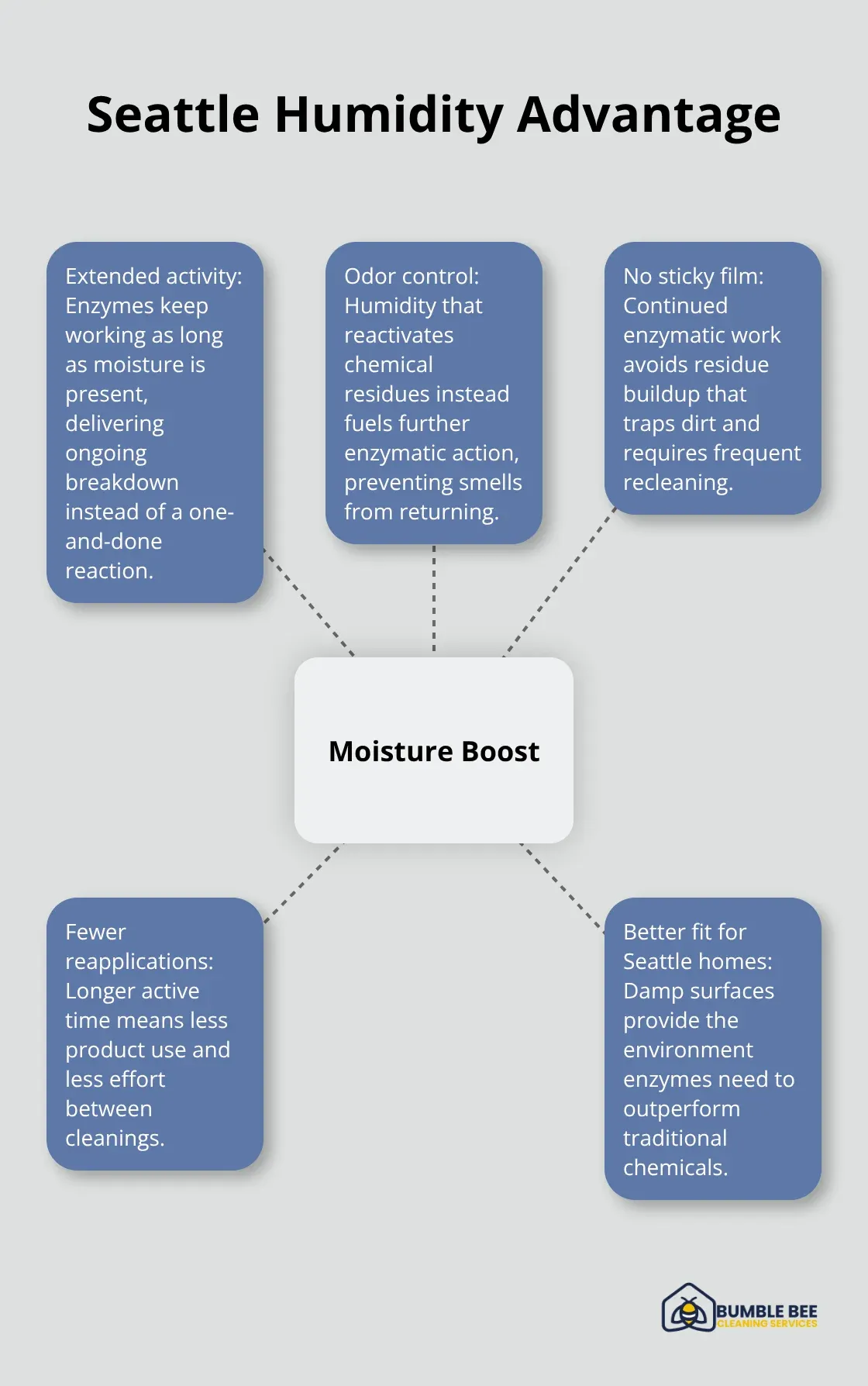 How Seattle’s moisture extends enzyme cleaning performance compared to chemicals