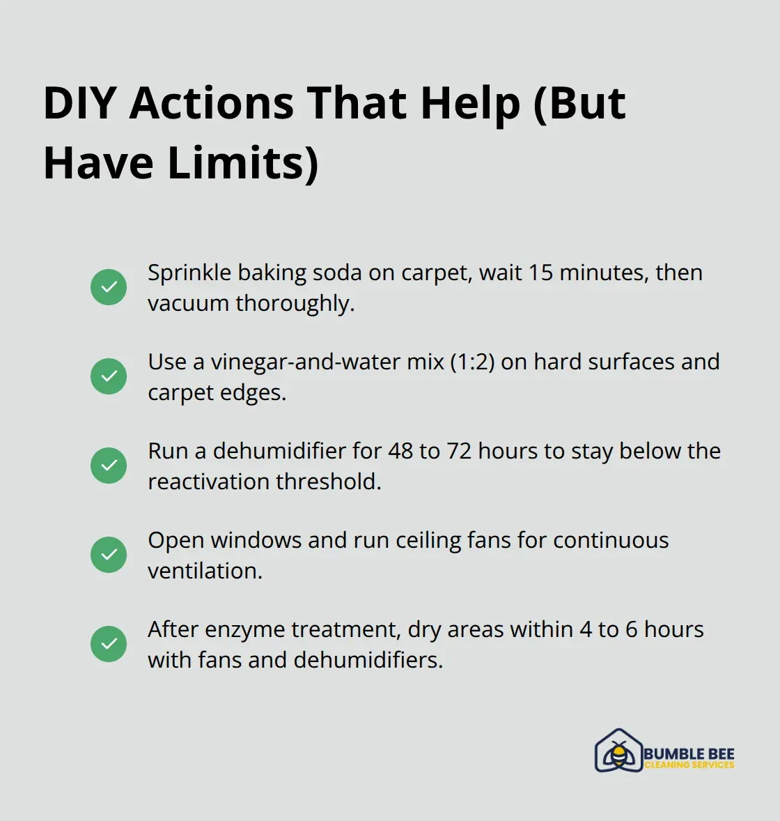 Checklist of DIY steps to reduce pet odors before inspection. - Odor neutralization