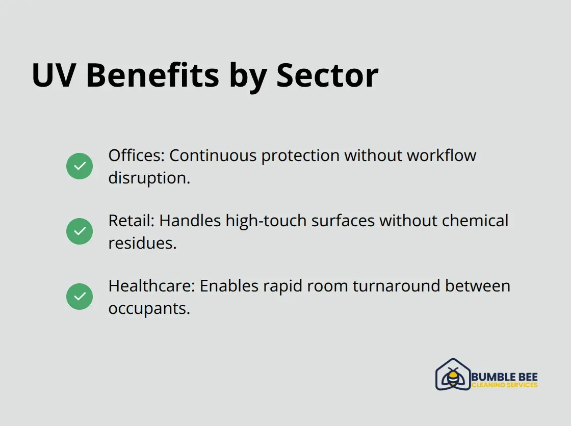 Checklist of UV sanitation advantages for offices, retail, and healthcare