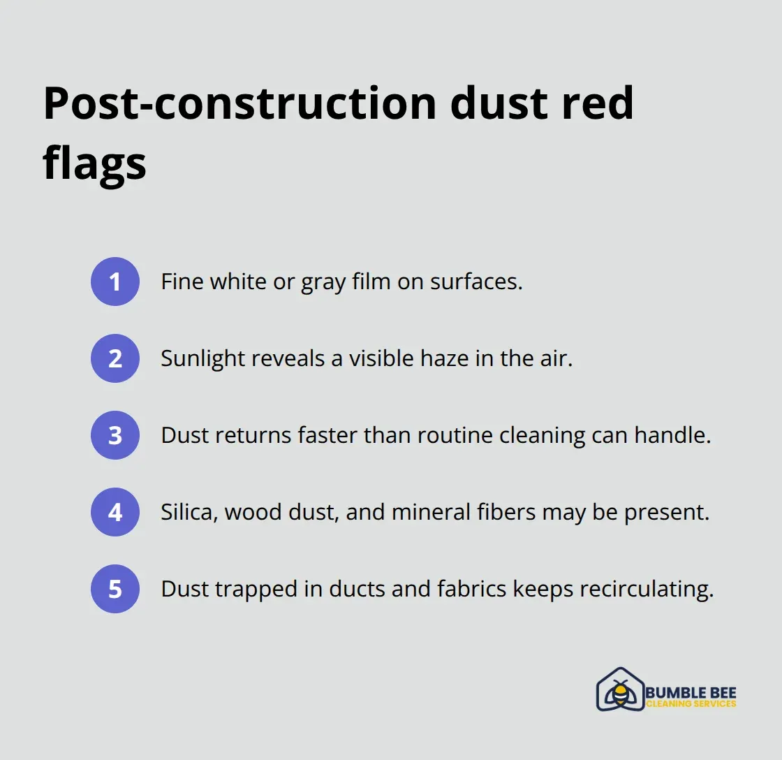 Key signs of dust and particulate issues after renovation