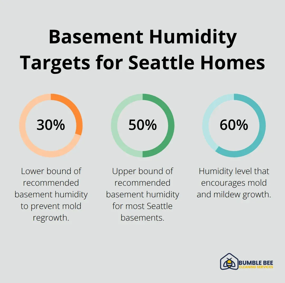 Recommended indoor humidity ranges and mold risk threshold for Seattle basements - Basement moisture