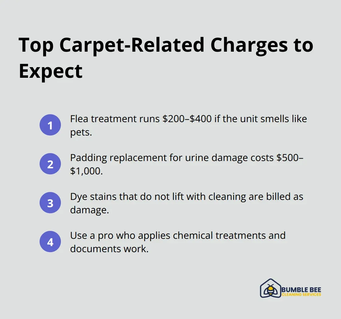 Ordered list of common carpet deductions and typical Seattle costs - Post-move inspection