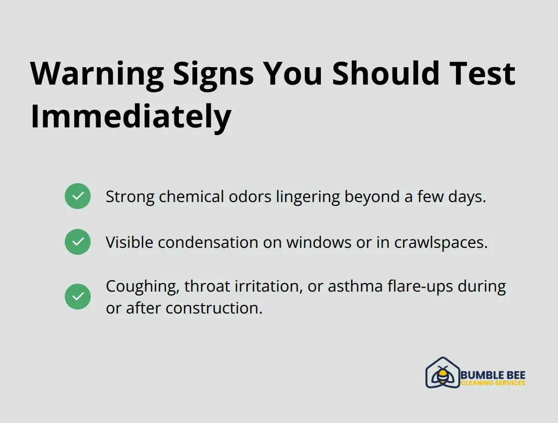 Checklist of post-construction air quality warning signs - Allergen testing