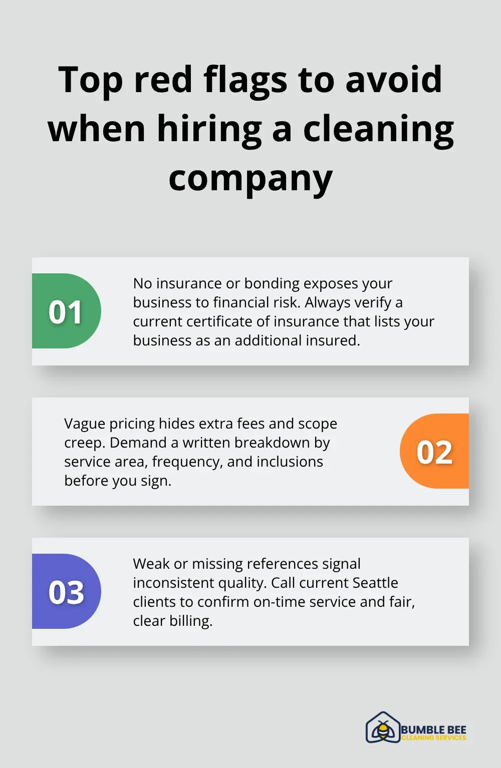 Three major red flags for Seattle commercial cleaning providers