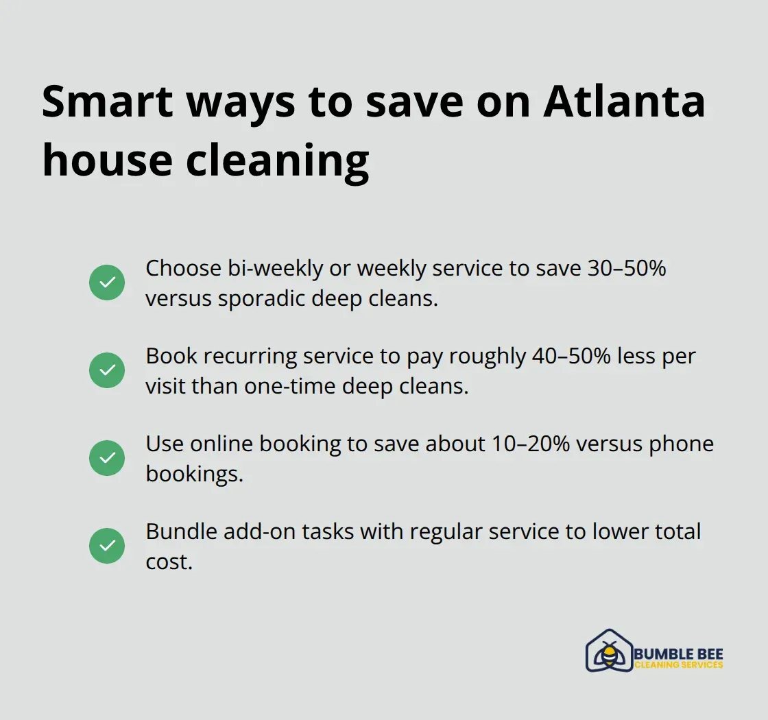 Checklist of proven ways Atlanta homeowners save on cleaning costs - Atlanta house cleaning cost