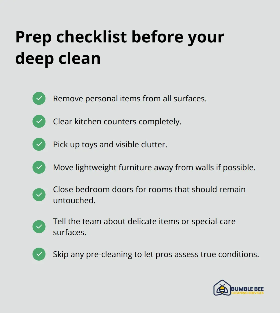 Simple steps to get your home ready for a professional deep clean